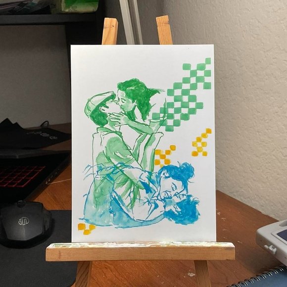 "A Take on Love" Original Art Print - Picture 1 of 3